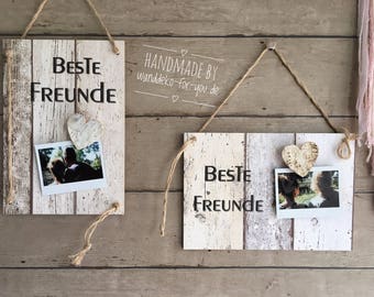 Best friends heart clip from birch bark for personal photo