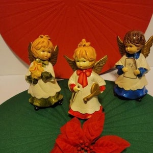 3 Vintage choir angels, Christmas decor, Holiday angels