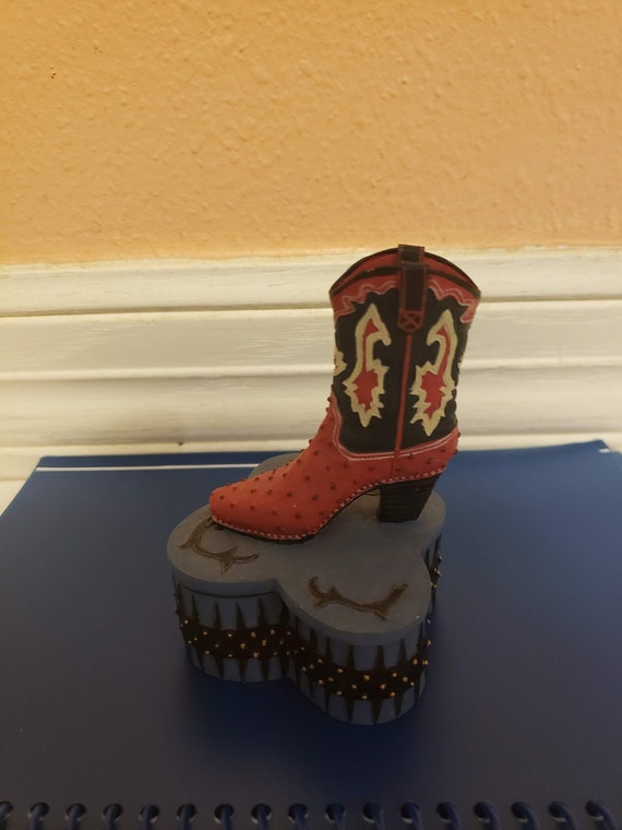 Vintage Cowboy boot trinket box jewelry box Cowboy Collector