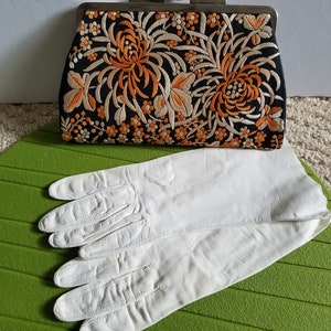 White gloves, vintage gloves, evening gloves, leather image 3