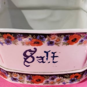 SALE! Vintage Czechoslovakian Ceramic Salt Box