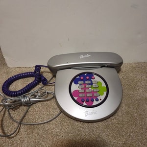 Retro Push button phone, Barbie fashion memory phone, landline phone, working phone