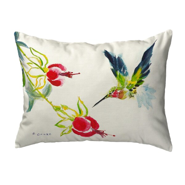 Hummingbird In Wildflowers Hook Pillow