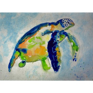 Blue Sea Turtle Door Mat