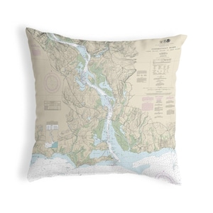 May include: A nautical chart of the Connecticut River, Long Island Sound to the  Greenwich, CT area. The chart is printed on a beige background with blue, green, and brown markings. The chart is titled "Connecticut River, Long Island Sound to Greenwich, CT".