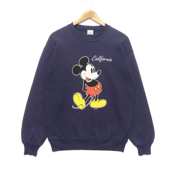 Vintage 90s Mickey Mouse California 50/50 Sweatshirt | Retro Rap Tees Hip Hop Swag Streetwear Sportwear Activewear Dope Disney Hype Retro