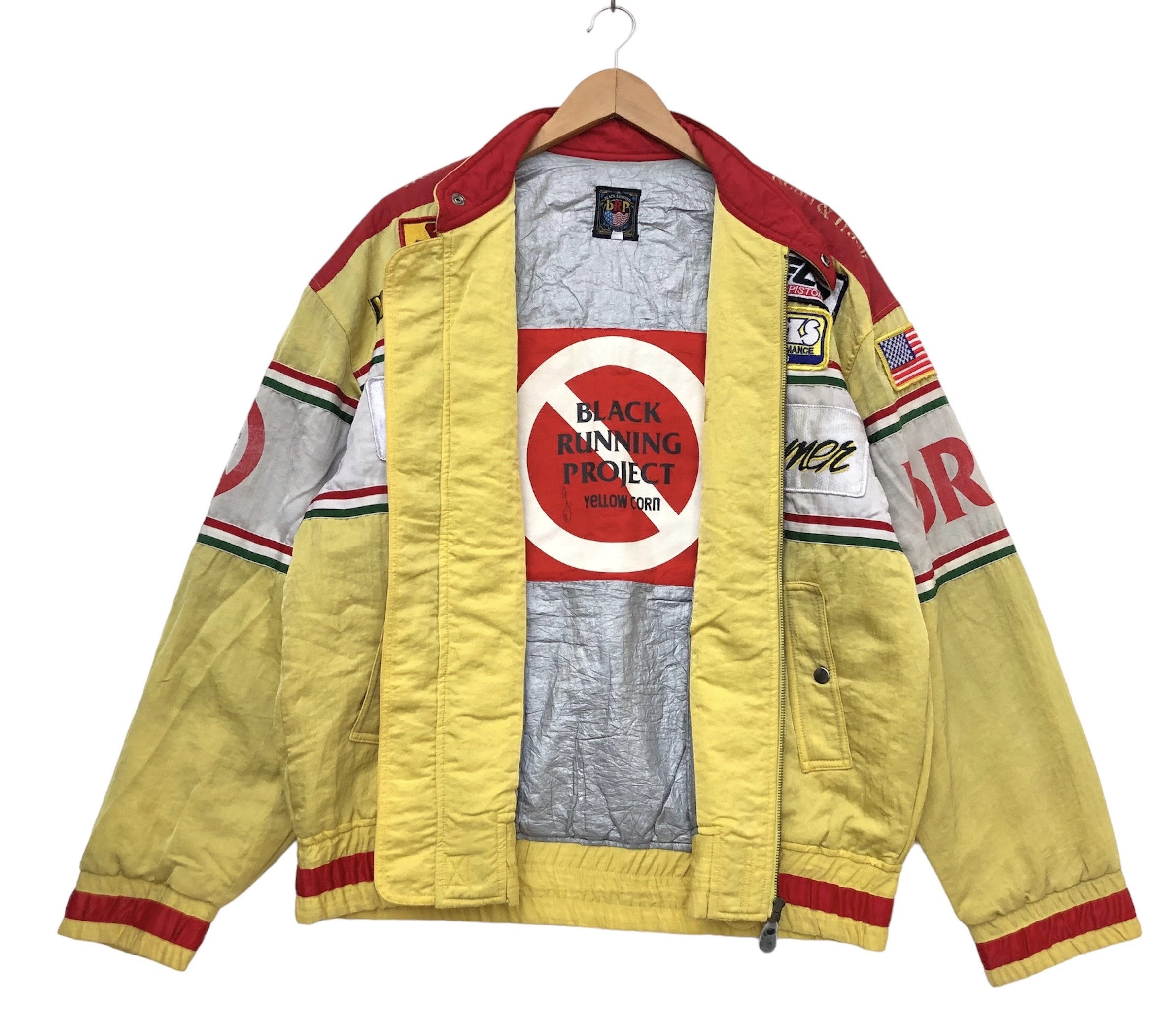 yellow cornジャケット 　AMA drag bike Vintage 90s Yellow Corn Yellowcorn Embroidered NHRA Dragster
