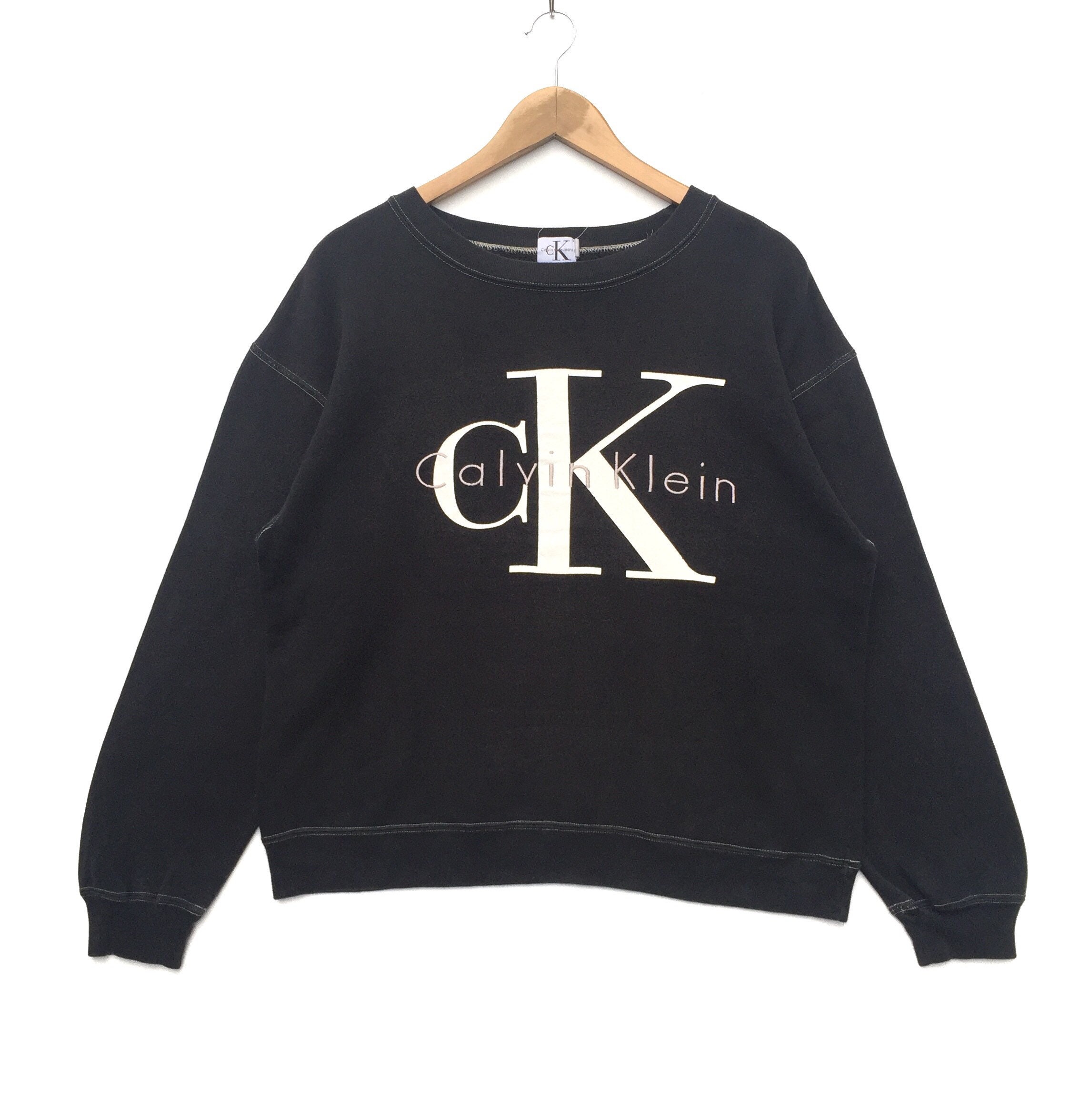 Buy Vintage 90s Calvin Klein Big Logo Sweatshirt Calvin Klein Online in  India - Etsy