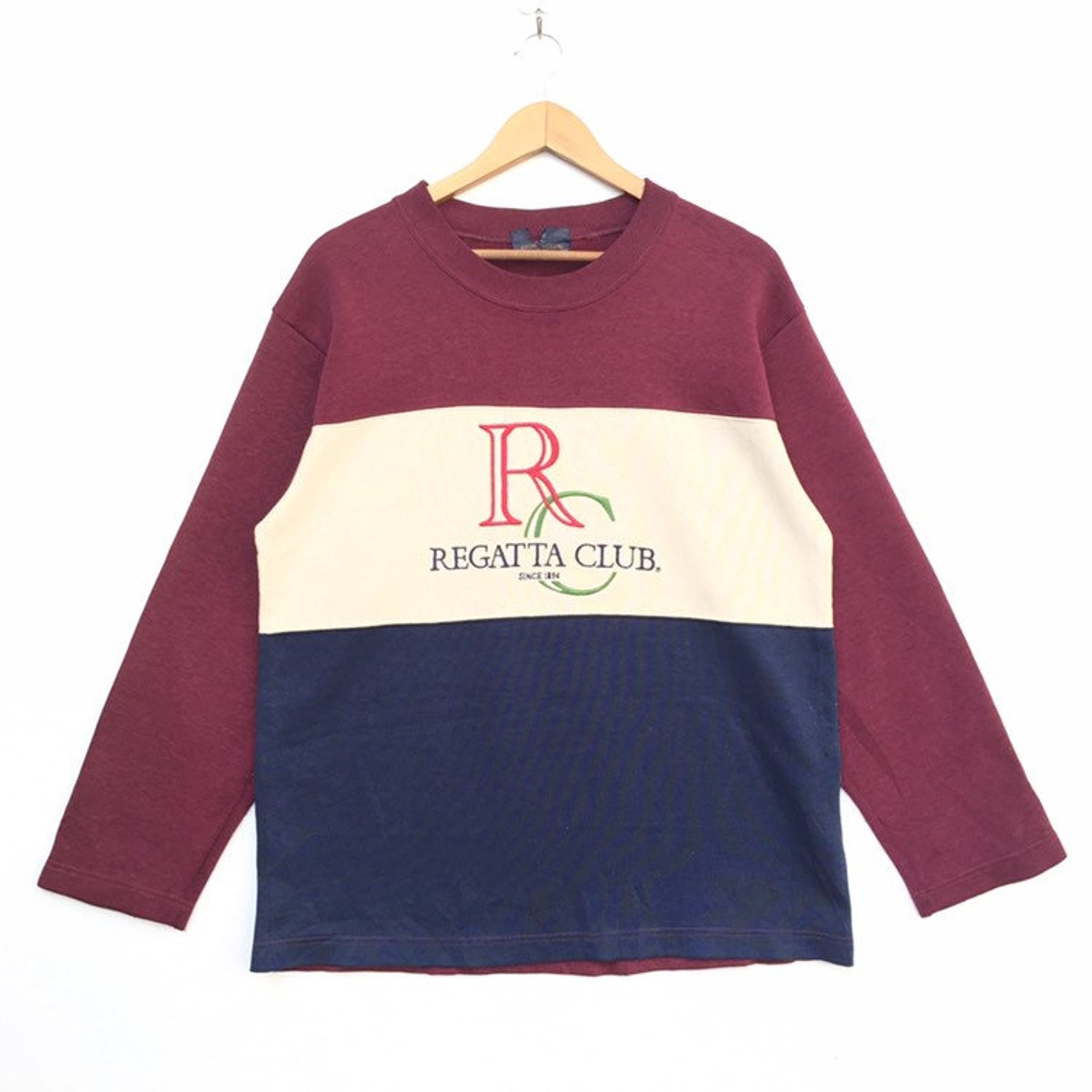 Vintage 90s Regatta Club Multicolour Big Logo Sweatshirt - Etsy