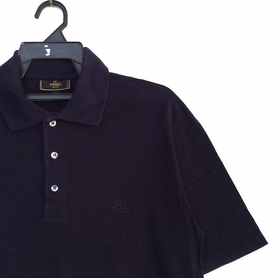 Vintage 90s Fendi Small Logo Embroidered Polo | Spell Out