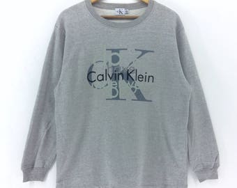 Vintage Calvin Klein tröja med stor logotyp | Calvin Klein tröja med spell out-motiv | Lyxig modedesigner New York rap-tröja streetwear hiphop
