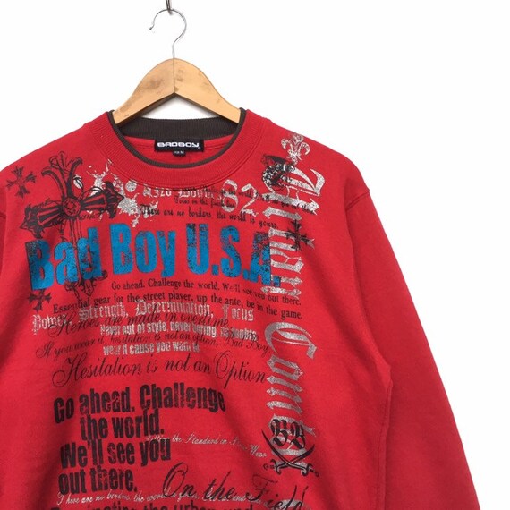 Heet item Bad Boy U.S.A sweater M Spel groot logo uit Retro rap hiphop swag hype dope streetwear sportkleding sportkleding Etsy Nederland