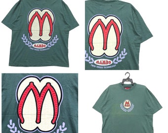 Vintage 1996 Mambo Twin Tanga Technik Big Logo T-shirt | Großes L | Retro Rap Swag Surfen Skateboard Streetwear Reg Mombasa