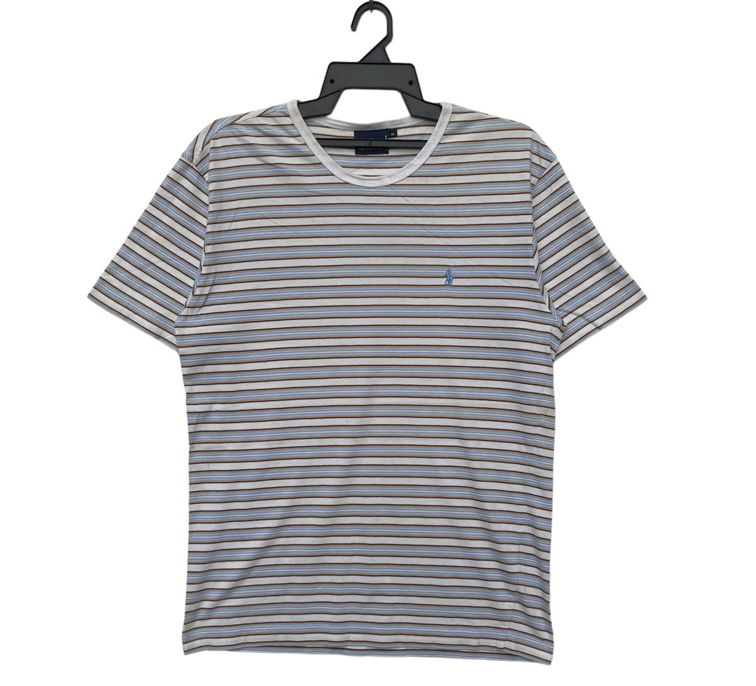 Vintage 90s Polo by Ralph Lauren Stripes Big Logo T-shirt | Spell Out ...