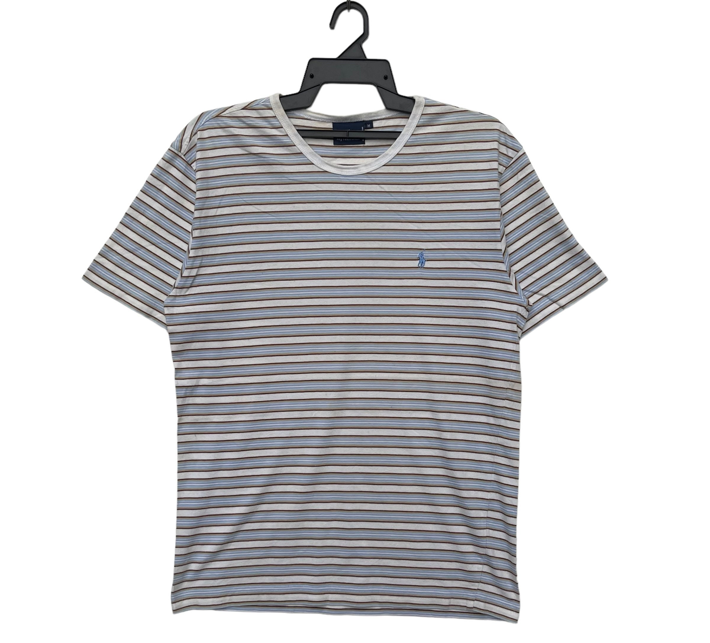 トップス 90s polo by ralph lauren swag flexwitme Vintage 90s Polo by Ralph Lauren Stripes Big Logo T-shirt | Spell
