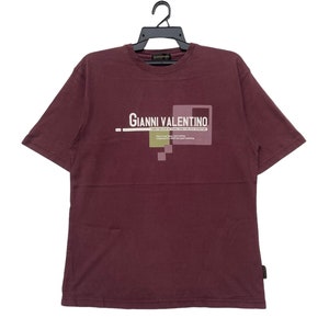Vintage 90s Gianni Valentino Italy Big Logo T-Shirt | Spell Out | L | Swag Hype Dope | Rap Tees | Streetwear Activewear Designer