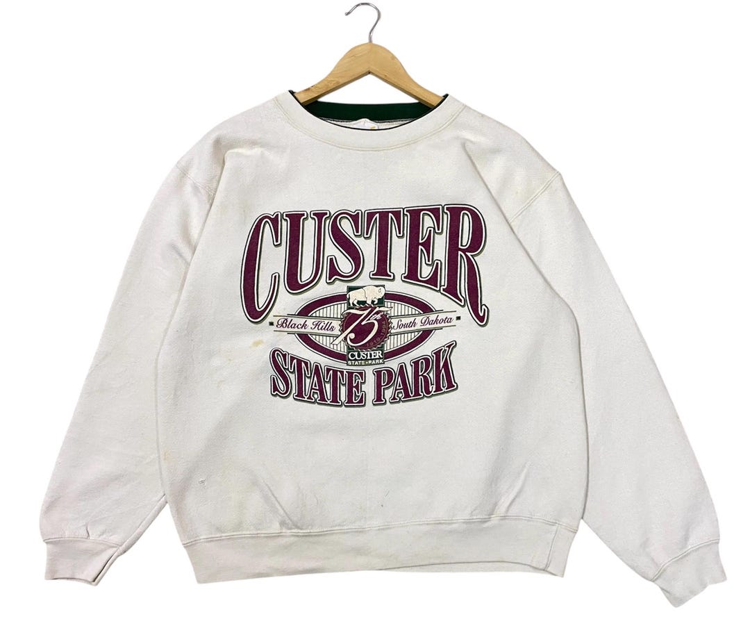 Vintage 90s Custer State Park Big Logo Sweatshirt | Spell Out | M | Nba ...