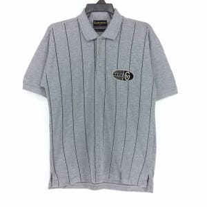 Vintage Gianni Valentino Short Sleeve Polo Shirt | Gianni Valentino Stripe Polo Shirt | 90s Style Retro Rap Tees Hip Hop Swag Designer