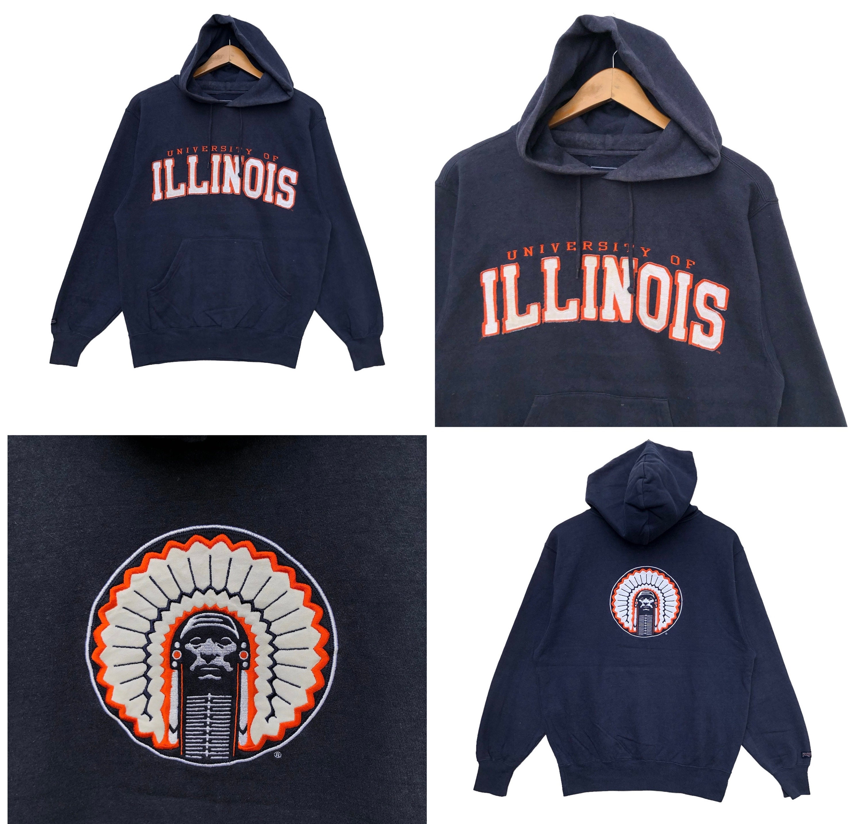 Vintage 90s University of Illinois by Jansport Hoodie | S