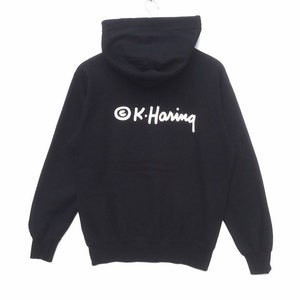 Hot Item Keith Haring Big Logo Hoodie Spell Out Block Colour