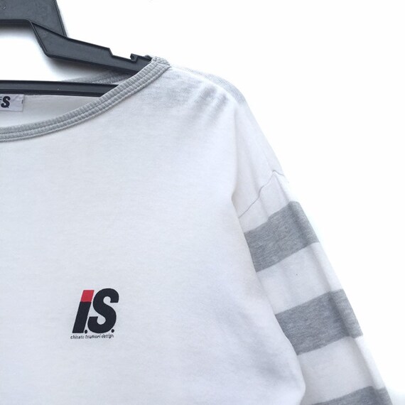 Buy Vintage 90s ISSEY MIYAKE Stripes Big Logo T-shirt | IS Tsumori 