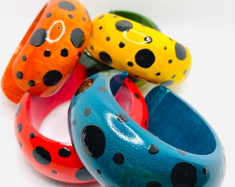 Handmade wooden mango bangle bracelet , hand paint bracelet