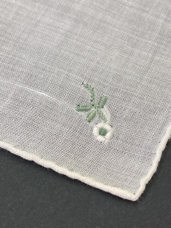 NATURAL EMBROIDERED HANDKERCHIEF / with drawn thr… - image 3