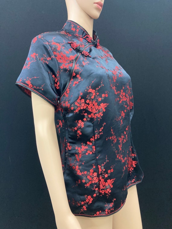 CHEONGSAM CHINESE BLOUSE  / viscose satin with ch… - image 3