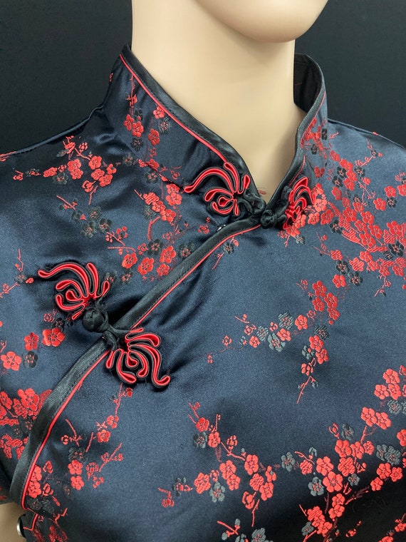 CHEONGSAM CHINESE BLOUSE  / viscose satin with ch… - image 2