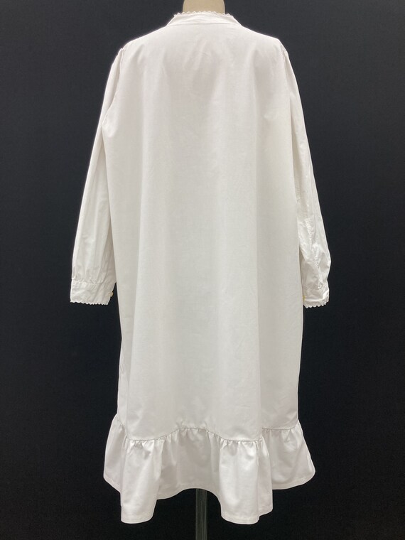 EMBROIDERED COTTON NIGHT dress with long sleeves … - image 4