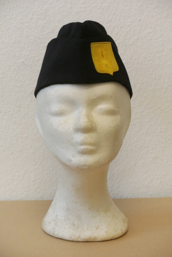TWILL ARMY BERET / navy / 1960's / size 56 - image 2