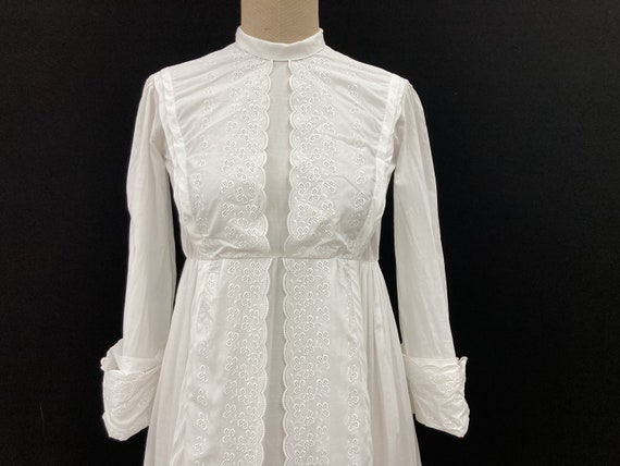COMMUNION EMBROIDERED DRESS with gathers and brod… - image 7