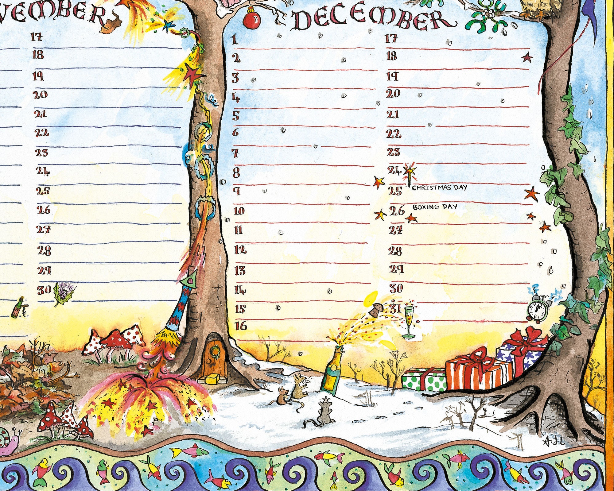 POSTER Birthday Anniversary Chart by Amanda Loverseed. Celebrate