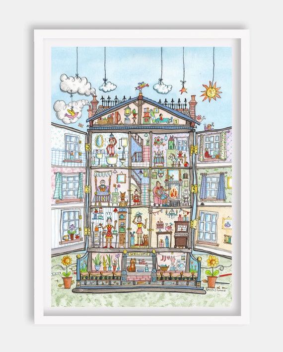 GICLEE PRINT Cut Thru Dolls House by Amanda Loverseed - A4 A3 A2