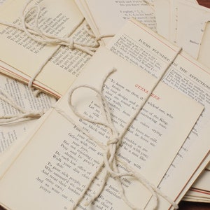 50 pagine di libri di poesia da libri di poesia vintage per diario di scarto, scrapbooking, artigianato libresco