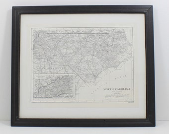Mapa de Carolina del Norte impreso en 1910 - Mapa sin marco