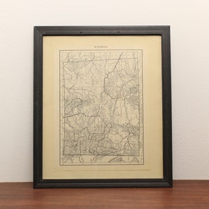 Carte de l'État du Wyoming imprimée en 1910 - carte sans cadre