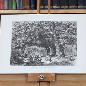 Interlaken, Switzerland- Victorian Steel Engraving, Vintage Wall Art