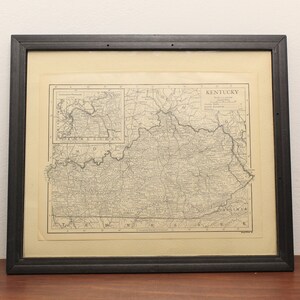 Carte de l'État du Kentucky imprimée en 1910 - carte sans cadre