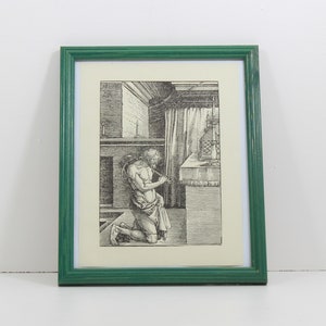 Dürer - A Penitent - Mediaeval Woodcut Printed 1882
