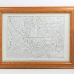 1910 Map of Louisiana - A3 Map - Unframed Map