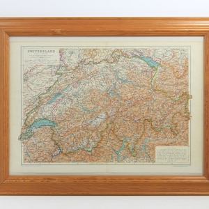 Mapa de Suiza - Impreso en 1910
