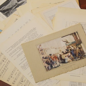 May include: A vintage illustration of a courtroom scene with people in period clothing. The illustration is printed on cream-coloured paper with a rough edge. The text below the illustration reads "The Court of King's Bench, By George Cruikshank."