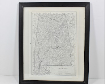 State of Alabama Map printed in 1910 - Unframed Map