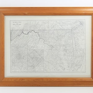 Karte von Maryland und Delaware - Gedruckt 1910