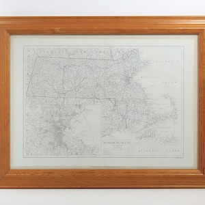 Map of Massachusetts - Printed in 1910 - Unframed Map