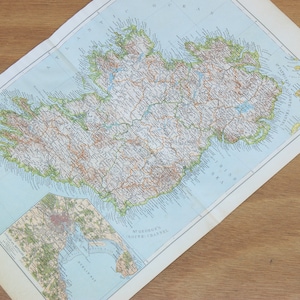 Carte de l'Irlande imprimée en 1910 - carte A3 - carte sans cadre