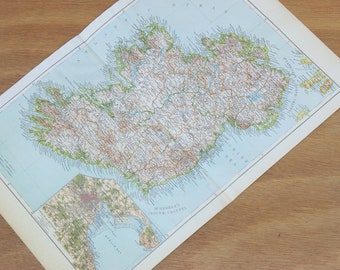 Map of Ireland printed in 1910 - A3 Map - Unframed Map