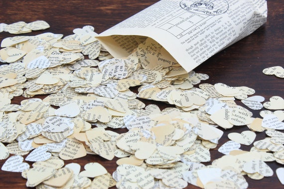 2000 Biodegradable Confetti made from Repurposed Books - Literary Wedding Confetti, Bookish Wedding, Graduation Confetti,