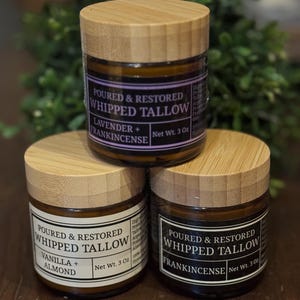 3oz Whipped Tallow Lotion - 100% Organic, Grass Fed,